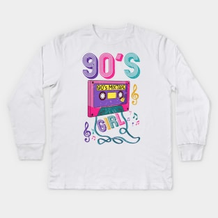 90s Girl , 90s Mixtape Kids Long Sleeve T-Shirt